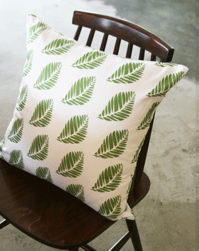 green leaf cushion